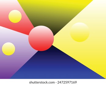 Black, white, red, blue, sky blue, yellow, purple, brown and green  color combination gradient background design.