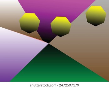 Black, white, red, blue, sky blue, yellow, purple, brown and green  color combination gradient background design.
