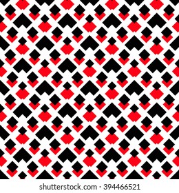 Black white red graphic seamless pattern. Square triangle geometric tile ornament. Texture vector background. Elegant clear design for wallpaper, fabric print, furniture. Unusual op-art decorative pic