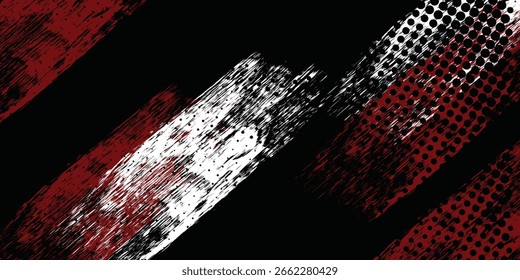 fundo de textura grunge preto branco e vermelho. eps 10