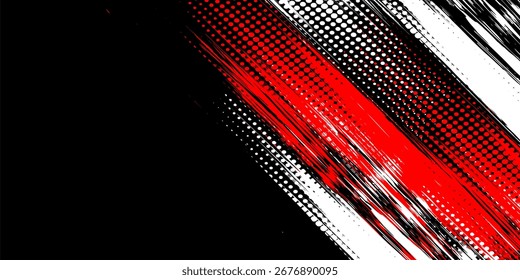 fundo de textura grunge preto branco e vermelho. eps 10