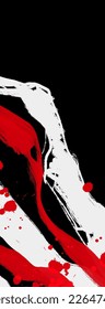 Black white red ink brush stroke. Japanese style. Vector illustration of grunge wave stains.Vector brushes illustration.