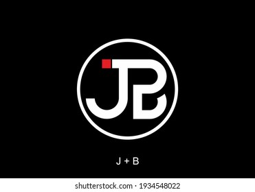 Rojo blanco negro del diseño de la carta inicial de JB