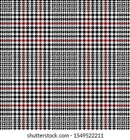 Black, White and Red modern tartan plaid Scottish seamless pattern.Texture from plaid,tablecloths, clothes, shirts, dresses, jacket, skirt, paper, blankets and other textile products.Glen plaid.