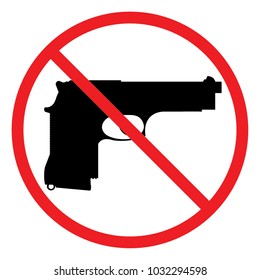 A black, white and red no gun silhouette sign