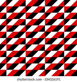 black, white and red pattern of geometric shapes