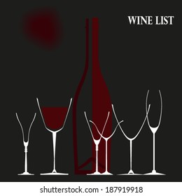 black white red wine list