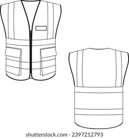 Black and white reflective vest design