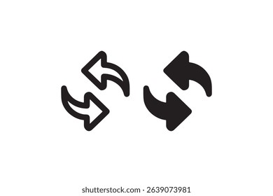 Black and white refresh and reload arrows in rotating circular motion.