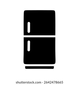 Icono de refrigerador blanco y negro