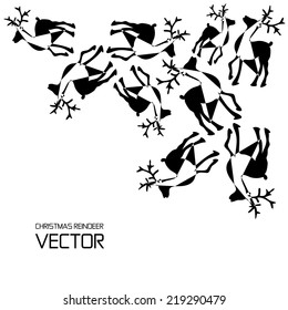 black and white reindeer silhouettes