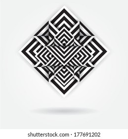 Black White Relief Optical Illusion Stock Vector (Royalty Free ...