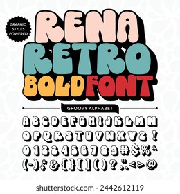 Black and White Rena Retro Vintage Display bold Font alphabet