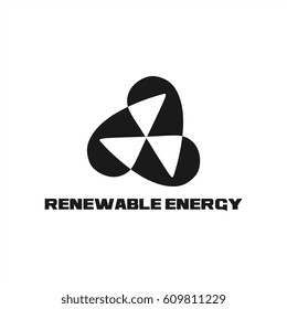 Black and White Renewable Energy Logo