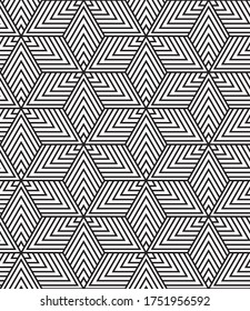 Black and white repeat triangle background with abstract geometric seamless textured pattern tile