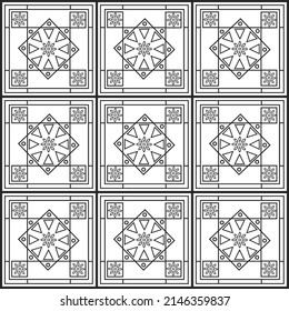 Black and white repeated vector pattern design