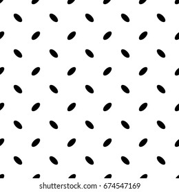 Black and white repeating abstract geometric ellipse pattern - vector background design from small curved oval shapes