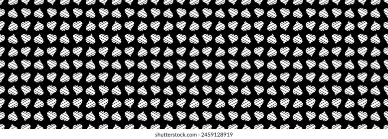 Black and white repeating background of hearts