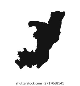 Mapa simples de República do Congo preto e branco