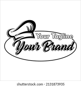 
LOGOTIPO DE RESTAURANTE BLANCO NEGRO O VECTOR DE PASTEL