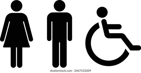 Black and white restroom icon 