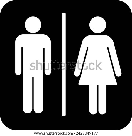 black and white restroom mark