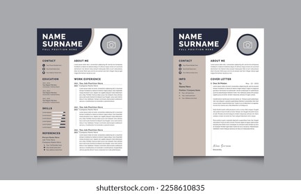 Black and White Resume and Cover Letter Cv Templates Design