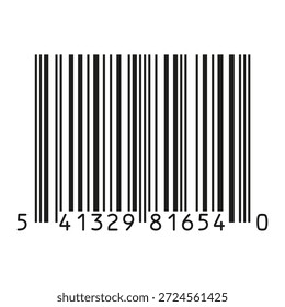 Schwarz-weißer Barcode im Einzelhandel einzeln auf transparentem Hintergrund. Konzept-Image für Produktidentifizierung, Bestandsverwaltung, Preisgestaltung, Scannen, Logistik und Handelssysteme. Vektorkunst.