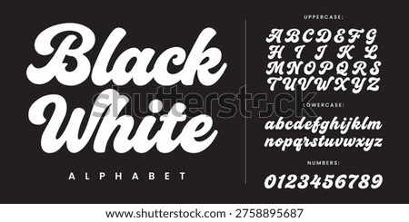 Black White Retro Bold Script Font Vintage Style Typography for Classic Logo and Poster Design