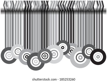 black and white retro circles background