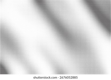 Black and white retro comic pop art background with halftone dots design, vector illustration template