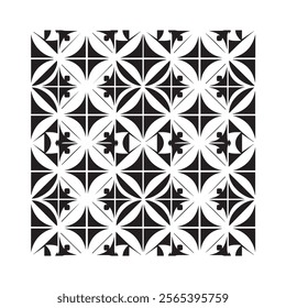 Black and white retro geometric modular combinatorial pattern for cover design. Abstract triangle and square diagonal lines art background. Vector