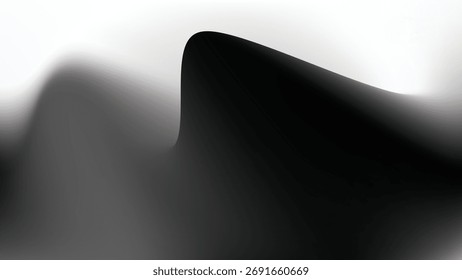 Negro y blanco Retro Gradiente de malla de fondo borroso ilustración de onda lisa textura holográfica Anuncio eps 10