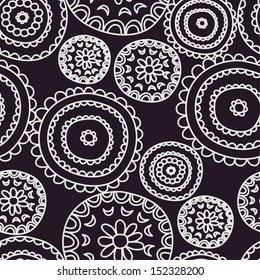 Black and white retro lace seamless pattern