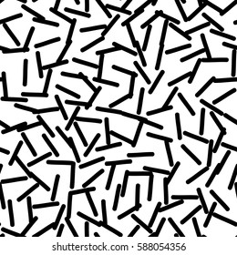 Black and white retro pattern in Memphis style. Styling fashion trends 80-90s. Seamless mosaic texture for design websites, fabrics, packaging, wallpaper, interiors and furniture. Vector illustration.