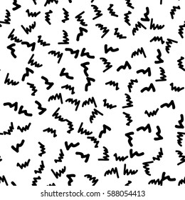 Black and white retro pattern in Memphis style. Styling fashion trends 80-90s. Seamless mosaic texture for design websites, fabrics, packaging, wallpaper, interiors and furniture. Vector illustration.
