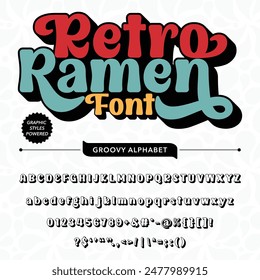 Black and White Retro Ramen Vintage Display bold Font alphabet