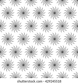 Black and white retro seamless pattern with circle.