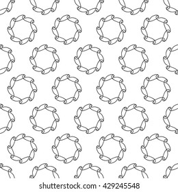 Black and white retro seamless pattern with circle.