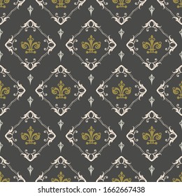 Black And White Retro Wallpaper, seamless pattern, background, texture, vector