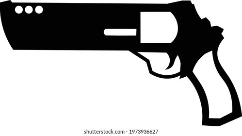 Black and white revolver icon vector