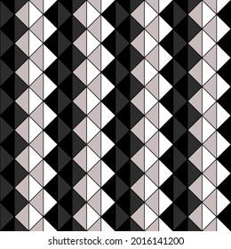 Black and white rhombs wallpaper. Vector checker rhombuses pattern.