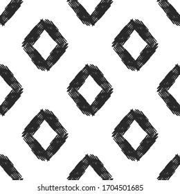 Black and White Rhombus Minimalistic Pattern 