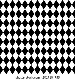 black and white rhombus seamless geometric vector pattern