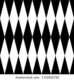 Black and white rhombuses seamless pattern. Vector illustration.