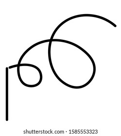 Black and white rhythmic gymnastics icon ribbon