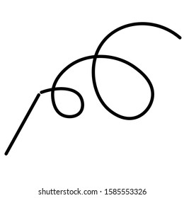 Black and white rhythmic gymnastics icon ribbon