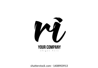 black and white ri r i alphabet letter combination suitable as a logo icon design for a company or business