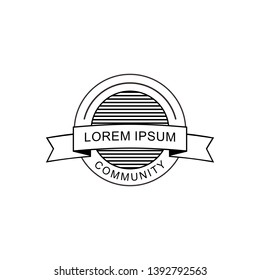 Black and white Ribbon badge logo