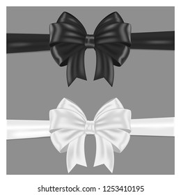 Black White Ribbon Bows Wrapping On Stock Vector (Royalty Free ...